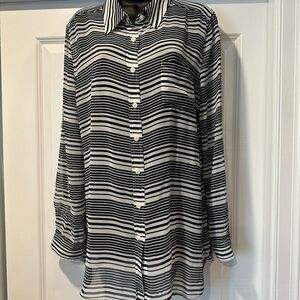 Black and White Striped Men's Shirt
